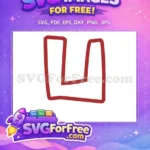 Free Red Outline Free Roblox Letter U Character Free SVG - Instant Download
