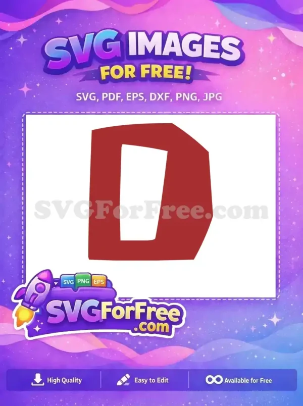 Free Red Letter Free 'D' Roblox Free SVG