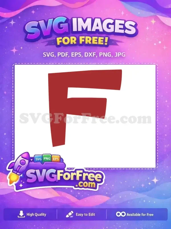 Free Red Blocky Letter Free Initial F Roblox Free SVG