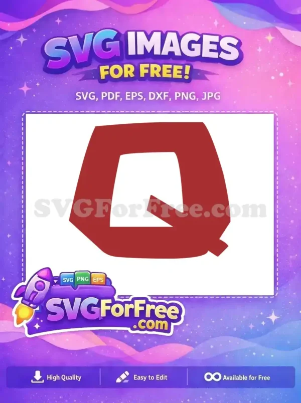 Free Red Letter Q Free Roblox Alphabet Free SVG