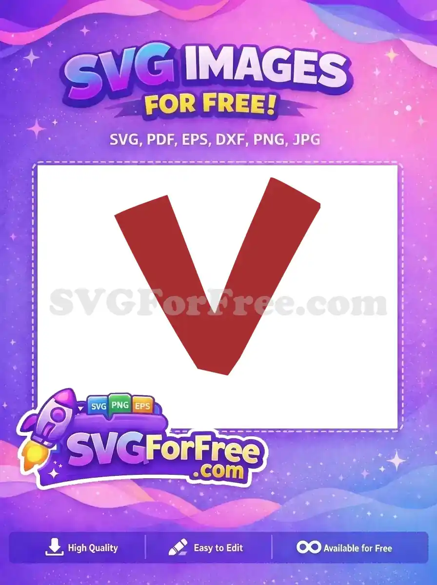 Free Roblox Character Red V Free Red Letter Roblox Free SVG