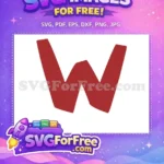 Free Letter W Free Red Roblox Alphabet Free SVG - Instant Download