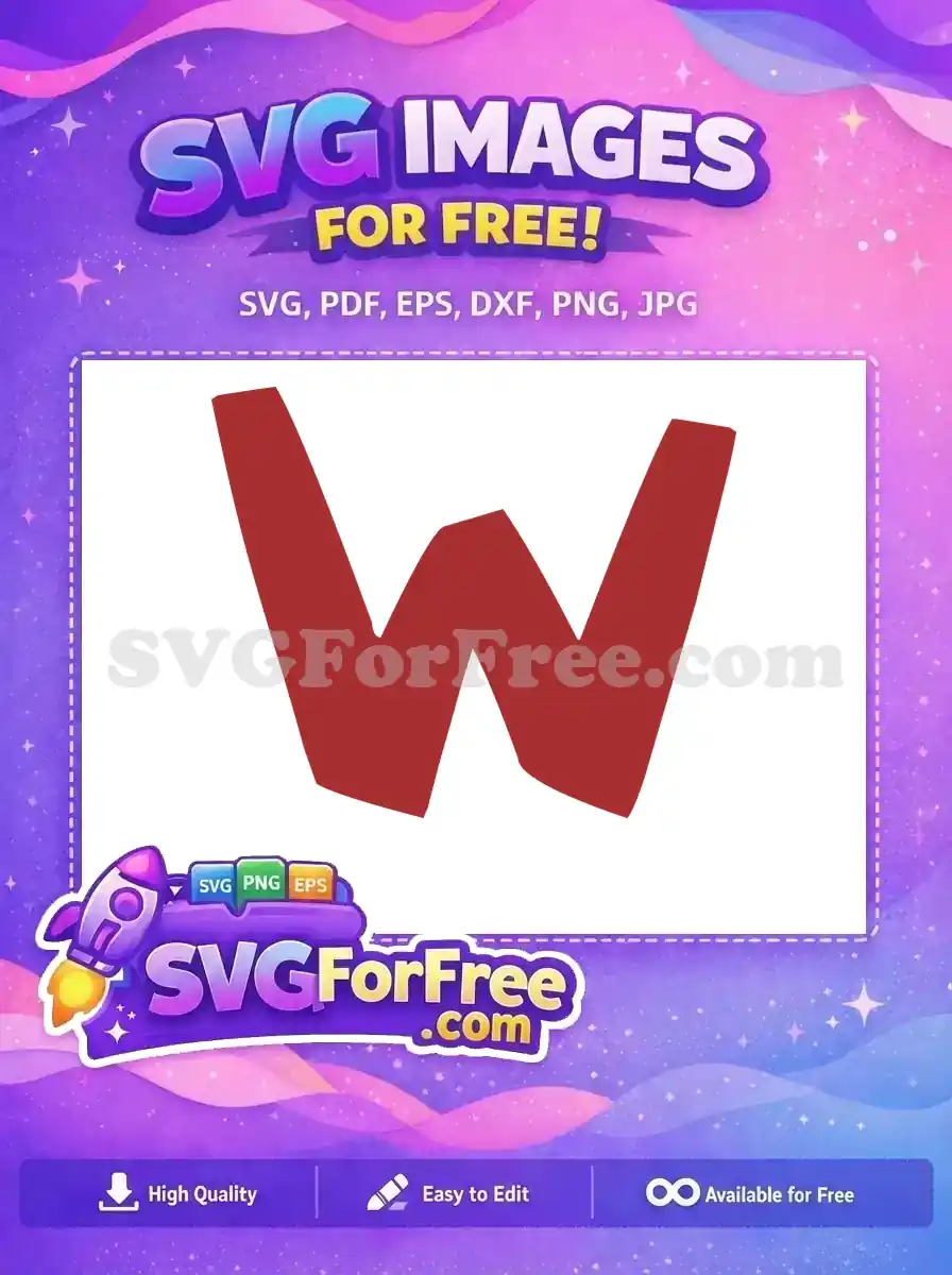 Free Letter W Free Red Roblox Alphabet Free SVG