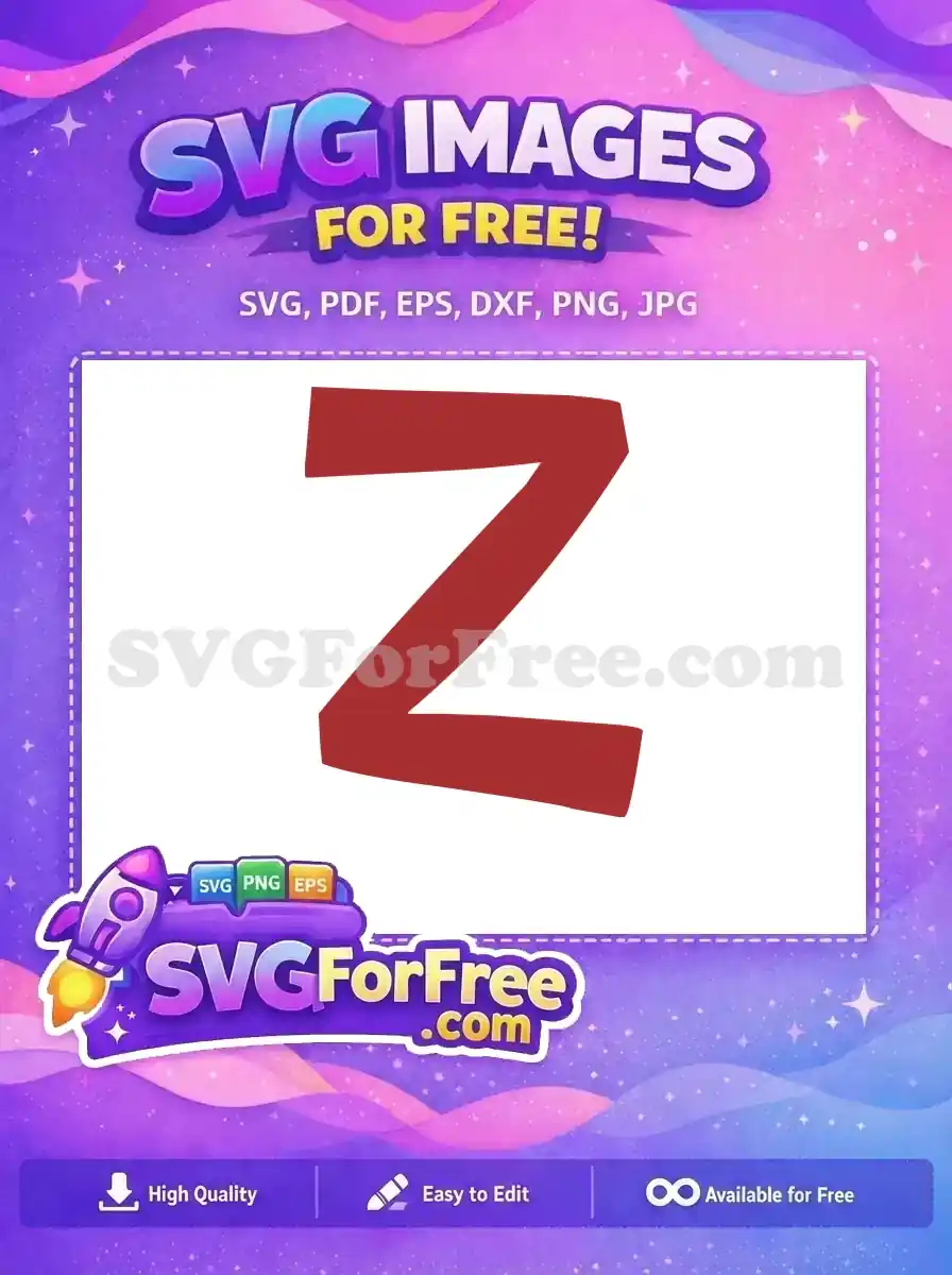Free Letter Z Free Red Simple Roblox Free SVG