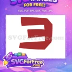 Free Red Number Three Free Simple Roblox Free SVG - Instant Download