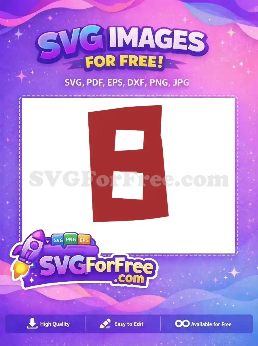 Free Red Block Free Roblox Character Number 1 Free SVG