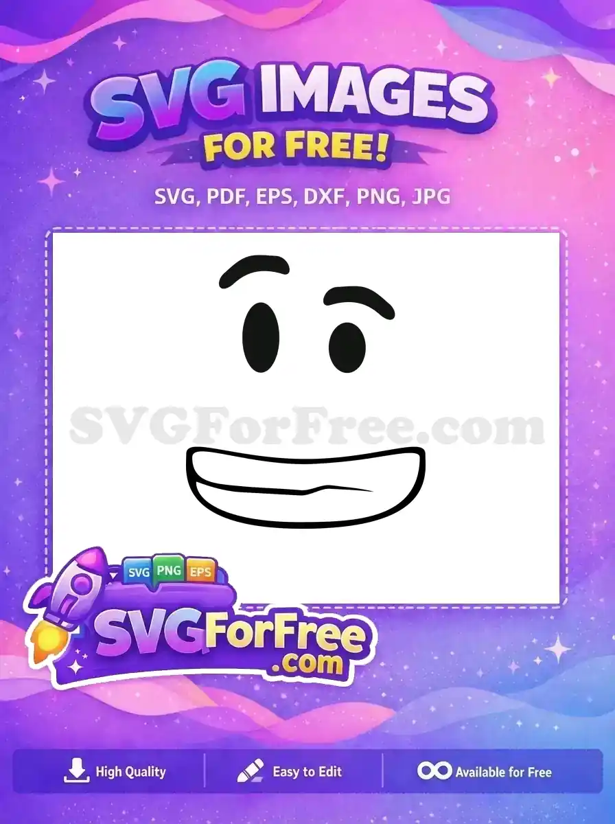 Free Smiling Face Free Roblox Character Face Free SVG