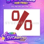 Free Bold Red Percentage Free Roblox Symbol Free SVG - Instant Download