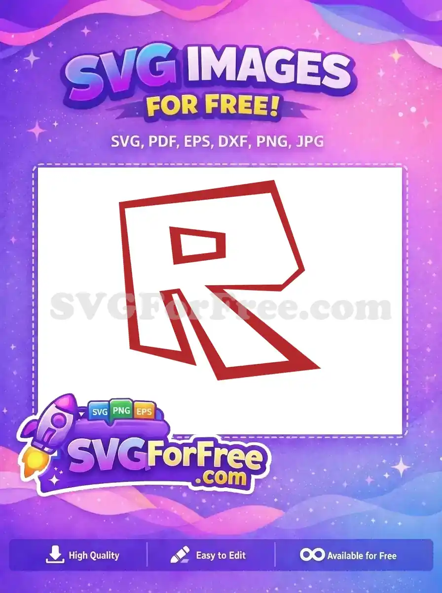 Free Red Letter R Free Roblox Logo Free SVG 5