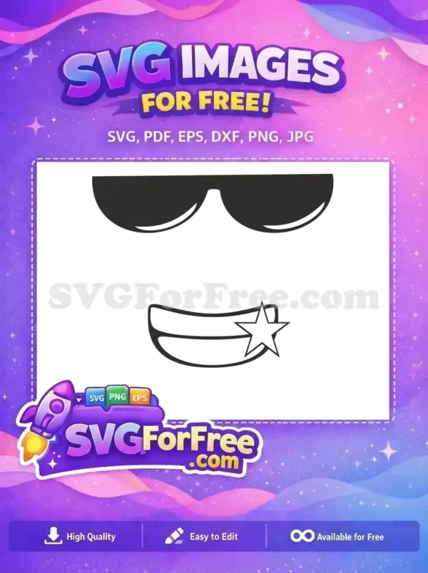 Free Sunglasses Smile Free Star Roblox Free SVG