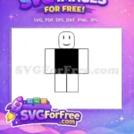 Free Smiling Roblox Character Free Black Shirt Roblox Free SVG - Instant Download