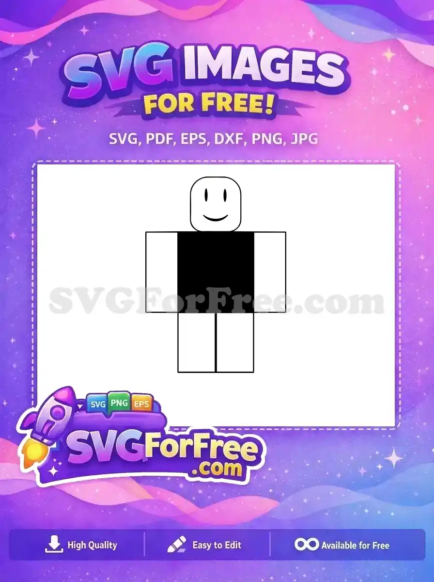 Free Smiling Roblox Character Free Black Shirt Roblox Free SVG