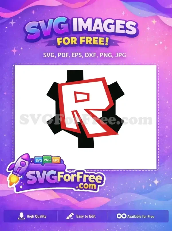 Free Red Logo Free Black Cog Roblox Free SVG