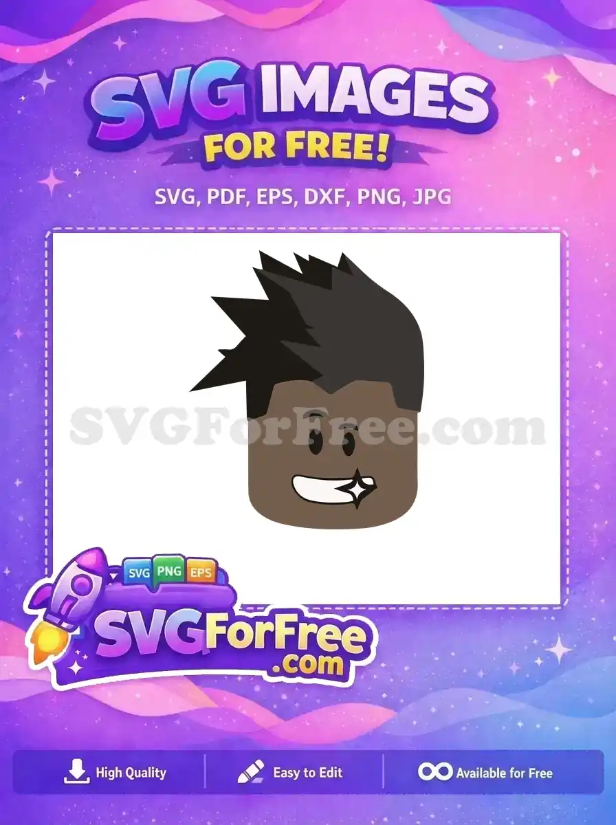 Free Spiky Hair Free Winking Roblox Character Free SVG