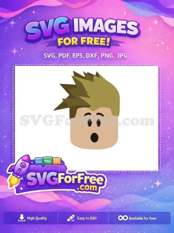 Free Shocked Expression Free Blonde Hair Roblox Free SVG 2