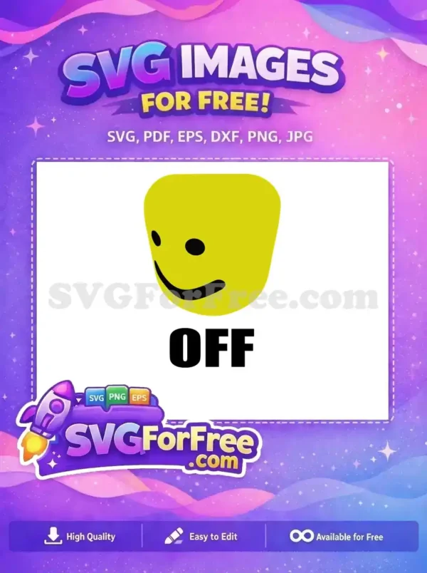 Free Yellow Smiling Free OFF Text Roblox Free SVG