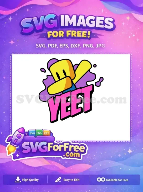Free Yellow Roblox YEET Free Purple Drip Free Roblox SVG
