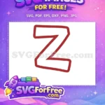 Free Red Letter Z Free Roblox Alphabet Initial Free SVG - Instant Download