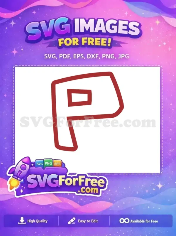 Free Letter P Free Red Roblox Character Free SVG