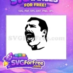Free Freddie Mercury Screaming Free Bohemian Rhapsody Movie Free SVG - Instant Download