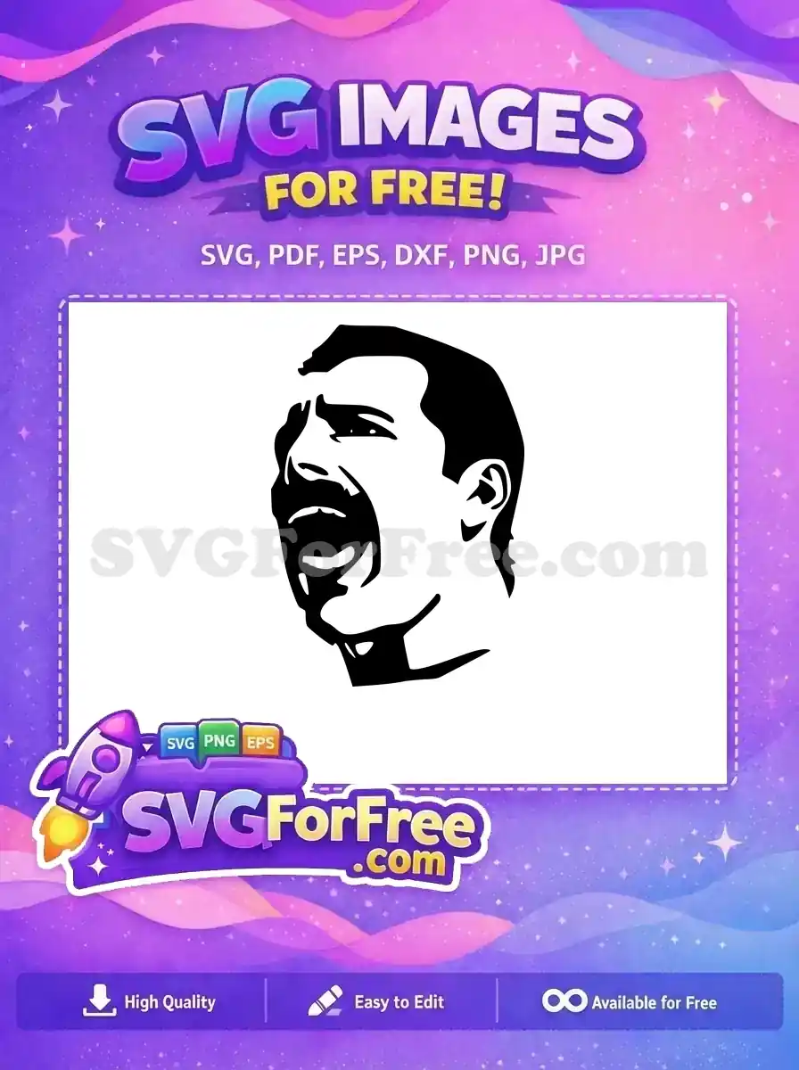 Free Freddie Mercury Screaming Free Bohemian Rhapsody Movie Free SVG