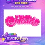 Free Pink Heart Free Rock Band Logo 80s Free SVG - Instant Download