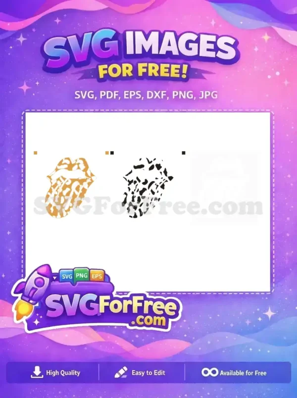 Free Leopard Print Free Rock Band Tongue Logo Free SVG