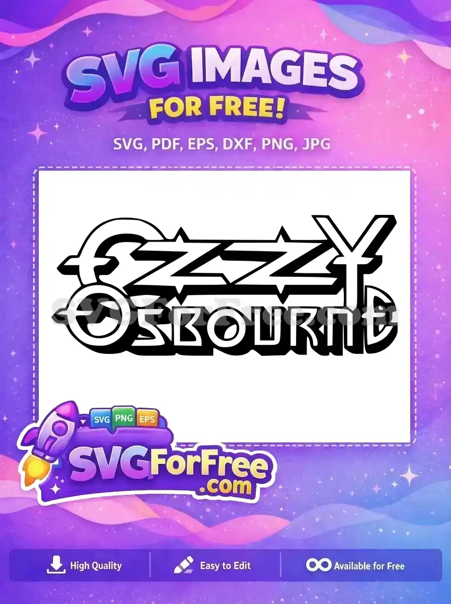 Free Ozzy Osbourne Logo Free Black and White Rock Free SVG