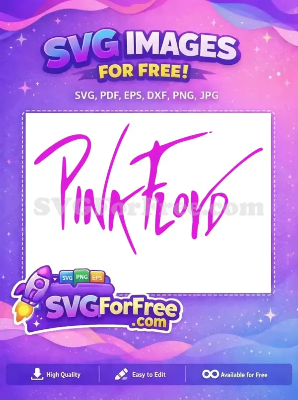 Free Pink Floyd Script Free Classic Rock Band Free SVG