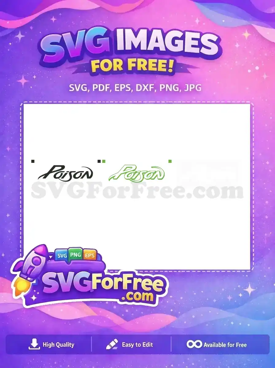 Free Black and Green Logo Free Glam Metal Script Poison Rock Band Free SVG