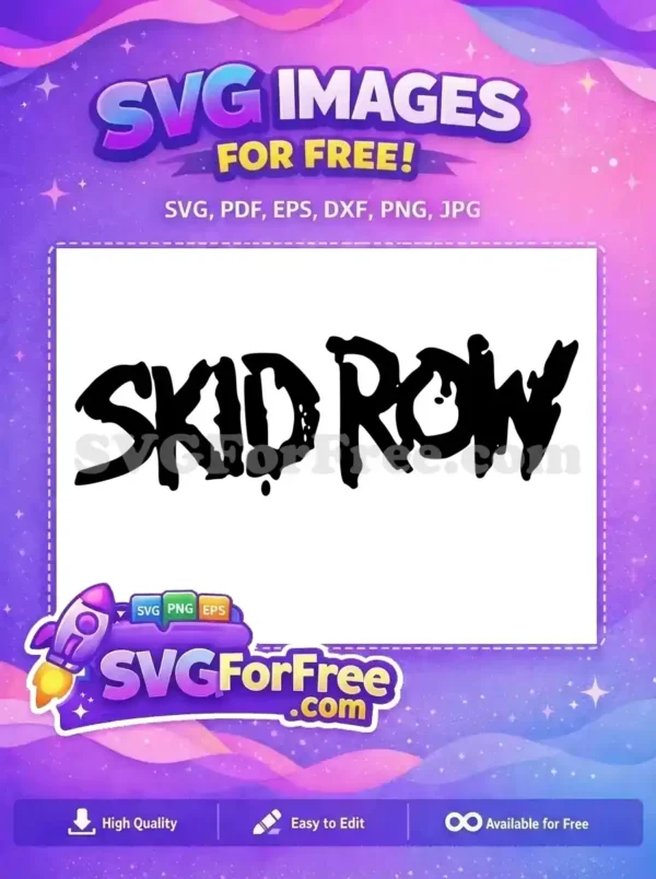 Free Black Letters Free Rock Band Skid Row Free SVG