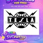 Free Tesla Globe Free Lightning Rock Band Logo Free SVG - Instant Download