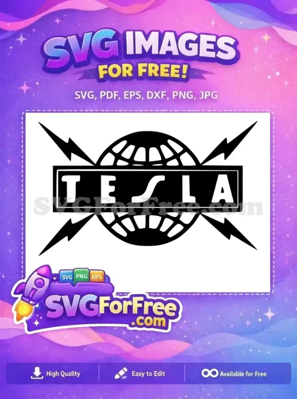 Free Tesla Globe Free Lightning Rock Band Logo Free SVG