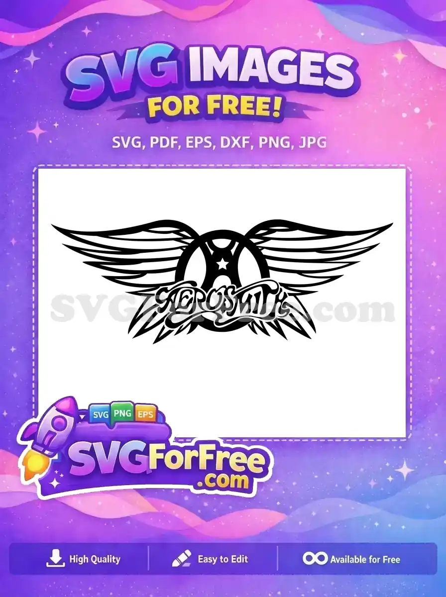 Free Detailed Wings Free Aerosmith Logo Rock Band Free SVG