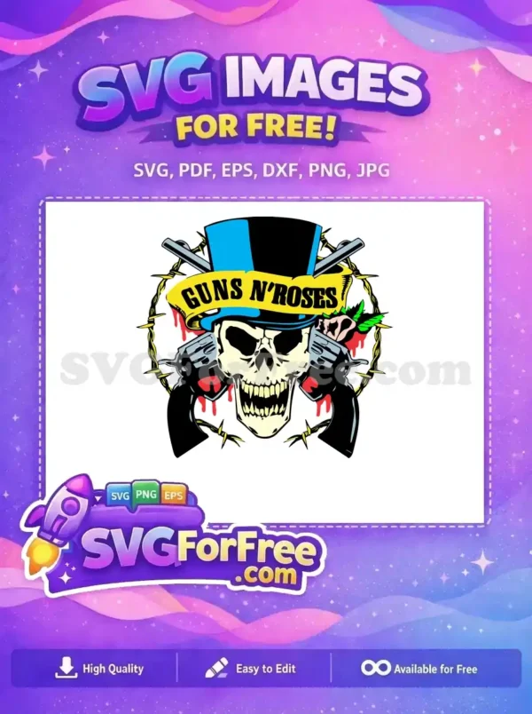 Free Skull Guns Free Roses Rock Band Logo Free SVG