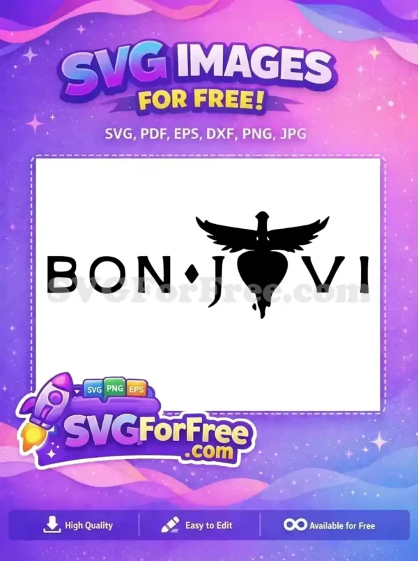 Free Bon Jovi Band Free Heart Dagger Logo Free SVG