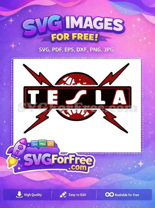 Free Tesla Logo Free Rock Band Red Sparks Free SVG