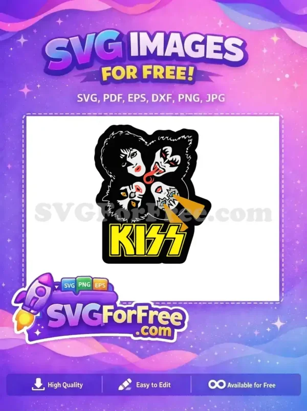 Free Rock Band Logo Free Kiss Band Yellow Logo Free SVG