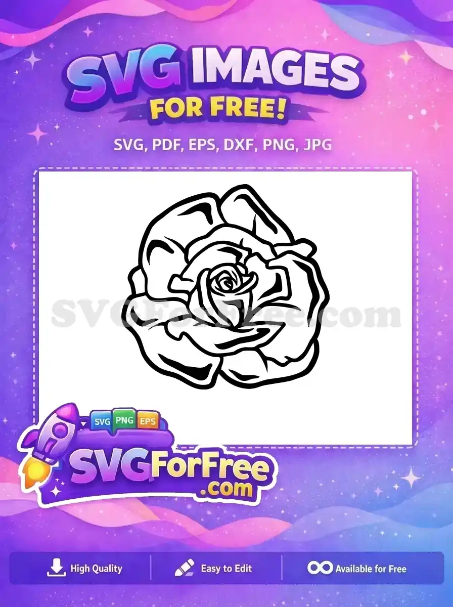 Free Floral Outline Free Rose Design Line Free SVG