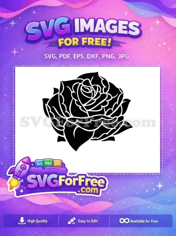 Free Floral Silhouette Free Rose Vine Outline Art Free SVG