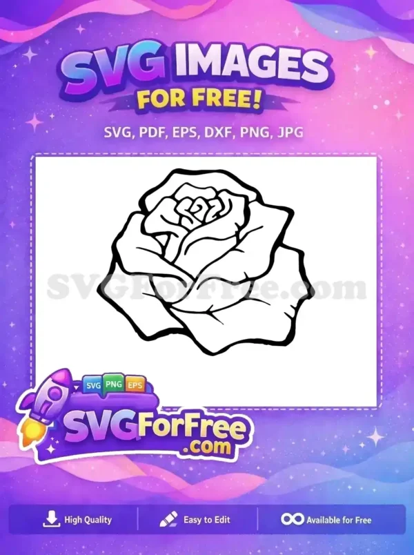 Free Floral Rose Free Flower Silhouette Rose Free SVG Free Floral Rose Free Flower Silhouette Rose Free SVG