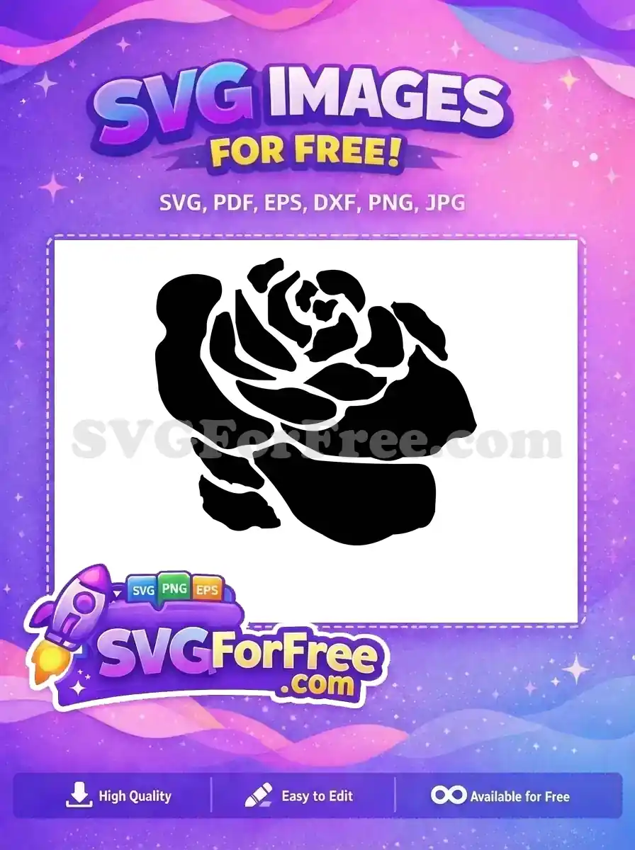 Free Detailed Rose Free Dark Rose Silhouette Free SVG