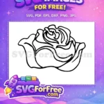 Free Floral Rose Free Elegant Detailed Design Free SVG - Instant Download