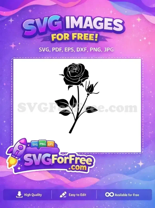 Free Rose Silhouette Free Flower Art Floral Free SVG