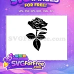 Free Black Rose Free Floral Detailed Rose Free SVG - Instant Download