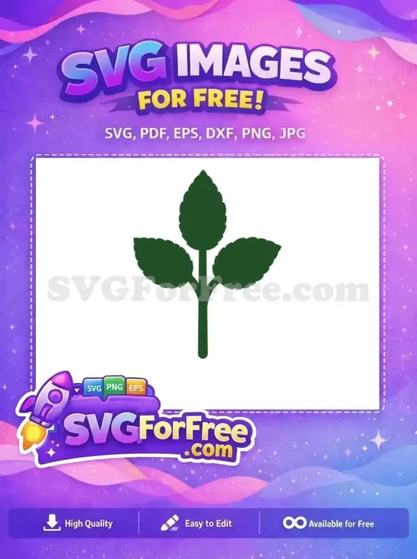 Free Green Rose Leaves Free Stem Simple Rose Free SVG