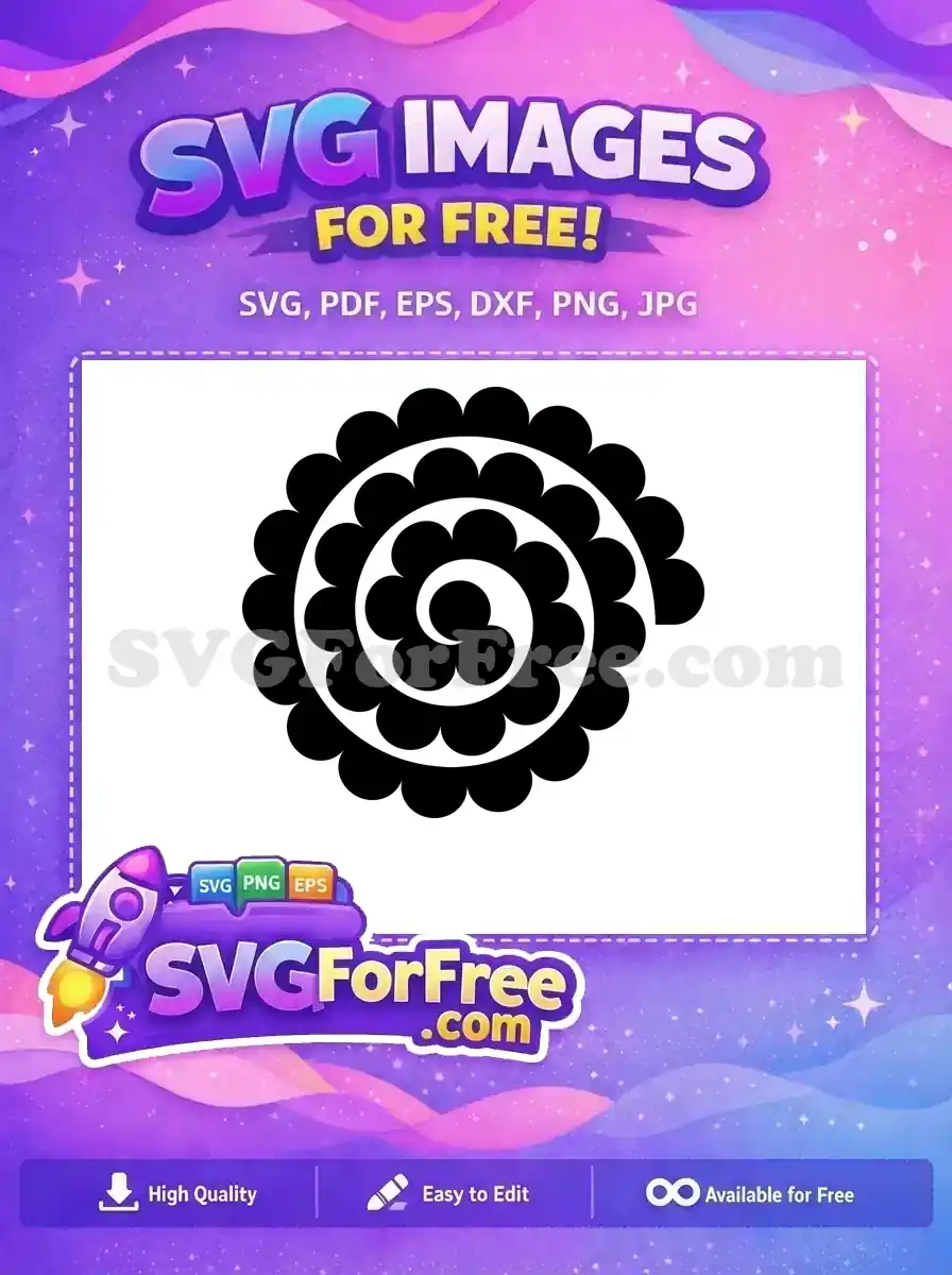 Free Black Layered Free Rolled Rose Flower Free SVG