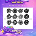 Free Black Petal Edge Free Spirals Rose Free SVG - Instant Download