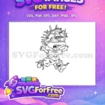 Free Scared Chuckie with Frog Free Rugrats TV Series Free SVG - Instant Download