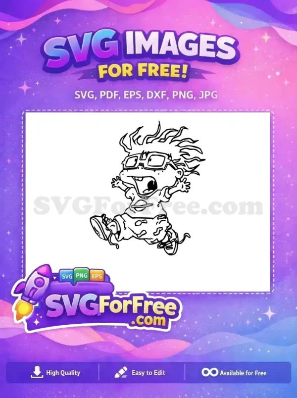 Free Tommy Pickles Scared Expression Free 90s Cartoon Rugrats Free SVG